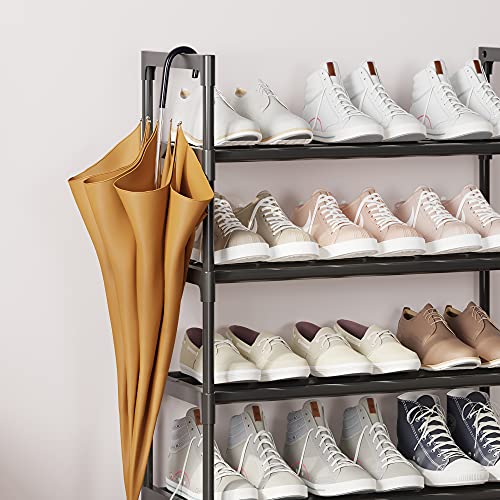 AcornFort 10-Tier Tall Shoe Rack Organiser – 30 Pair Storage Shelf, Black