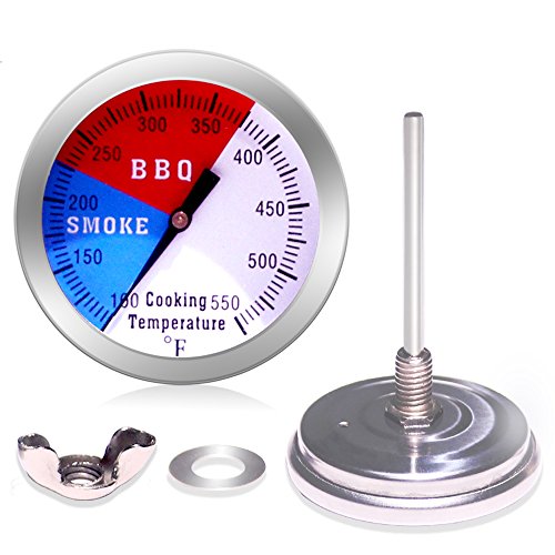 Jolof Store BBQ Thermometer Gauge - Stainless Steel Smoker Pit, 2 Pack