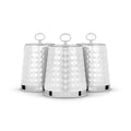 Tower Set of 3 Airtight Kitchen Canisters – 1.3L Stainless Steel, White