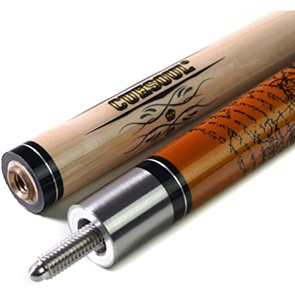 CUESOUL ROCKIN 58" 21oz Pool Cue Stick | Maple Shaft & Irish Linen Wrap