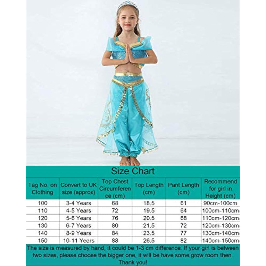 Jasmine Princess Costume – Girls Sequined Two-Piece Set