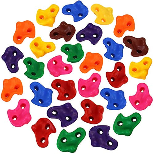 ALPIDEX Children's Climbing Holds - 30 Piece Set with Mounting Material