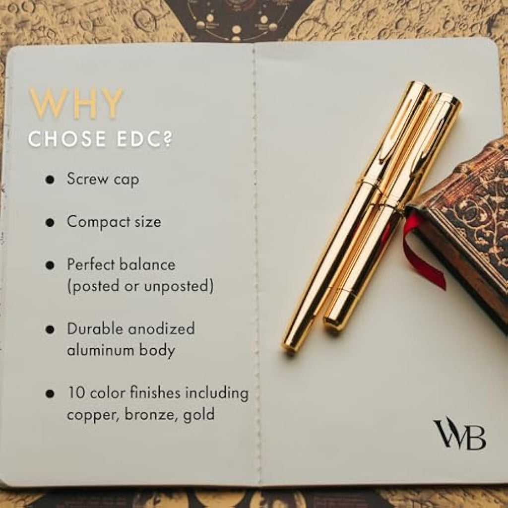 Wordsworth and Black Luxury EDC Fountain Pen - Gold Finish Pocket Set