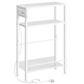 HOOBRO Slim Side Table with Charging Station | 3-Tier Narrow End Table