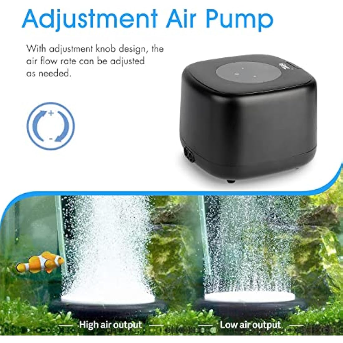 Hygger Ultra Silent Aquarium Air Pump | 10W Dual Outlet for 2200L Tanks