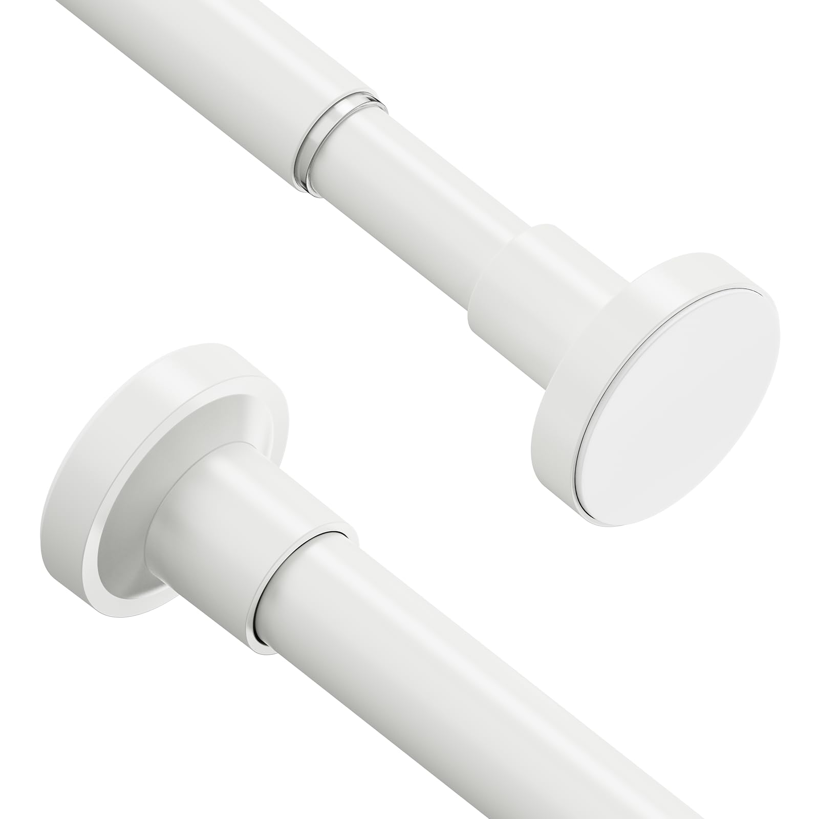 WELDUN 2-Pack Extendable Tension Rods | 48-67cm No Drill White Steel