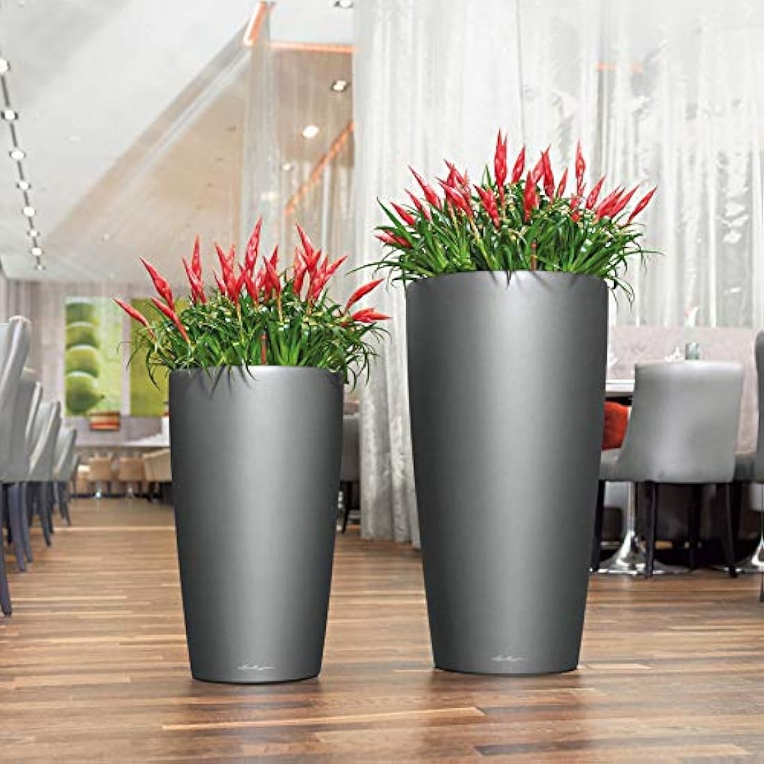 Lechuza Rondo Premium 40 Self-Watering Planter – Scarlet Red High Gloss