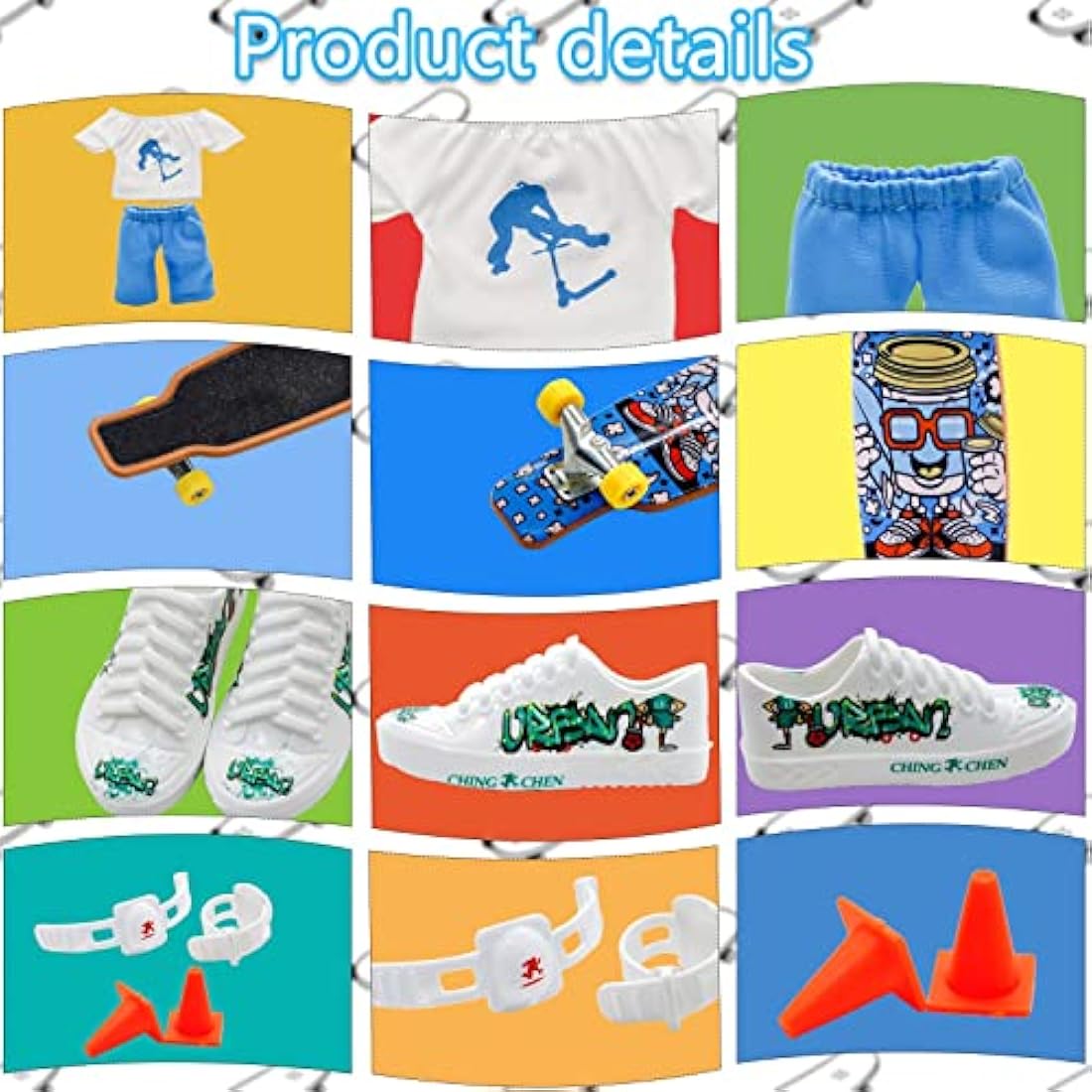 Morofme Finger Skateboard Set – Mini Fingerboard with Shoes and Pants