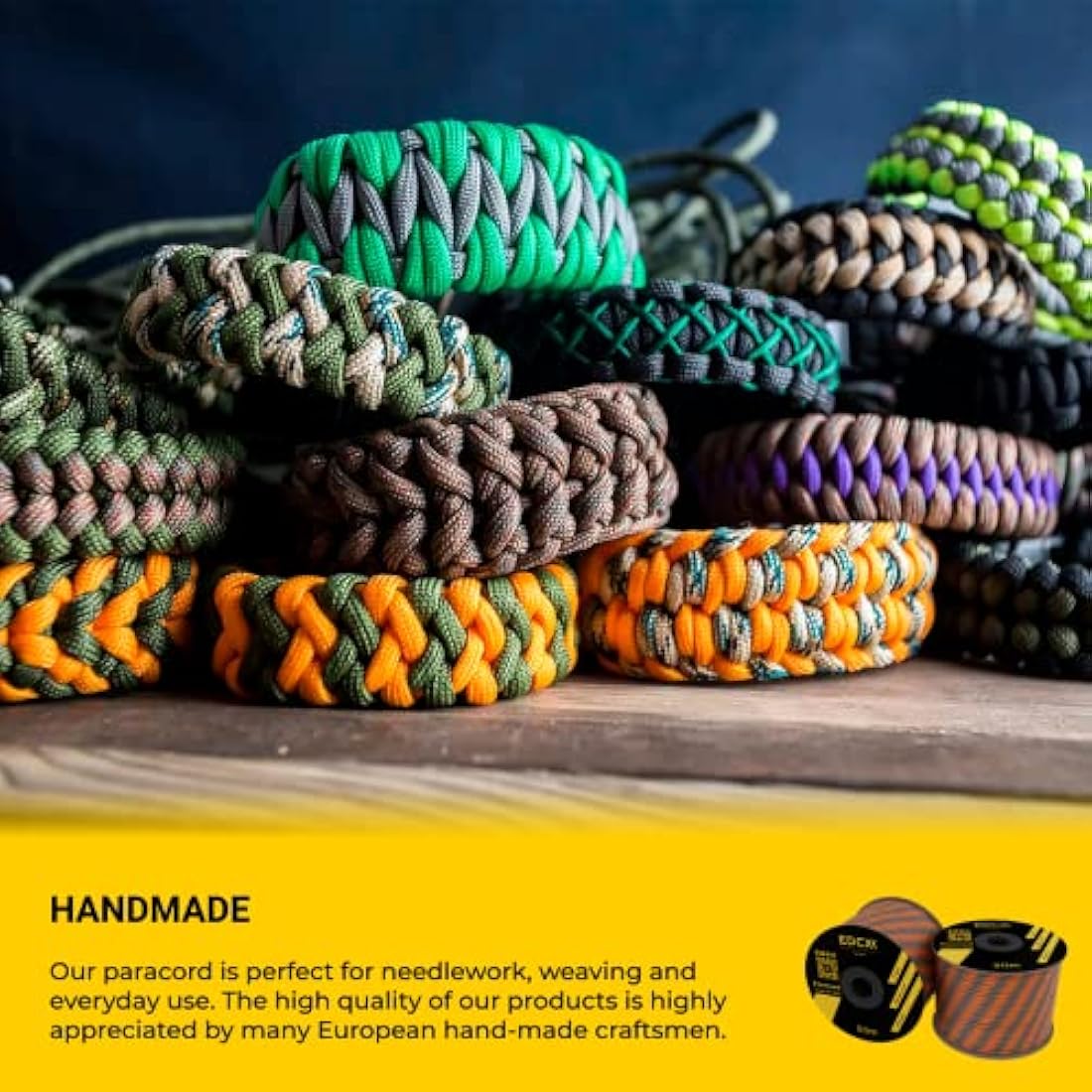 EDCX 550 Paracord – 4mm Type III 7-Strand Nylon Rope, 15m Spool