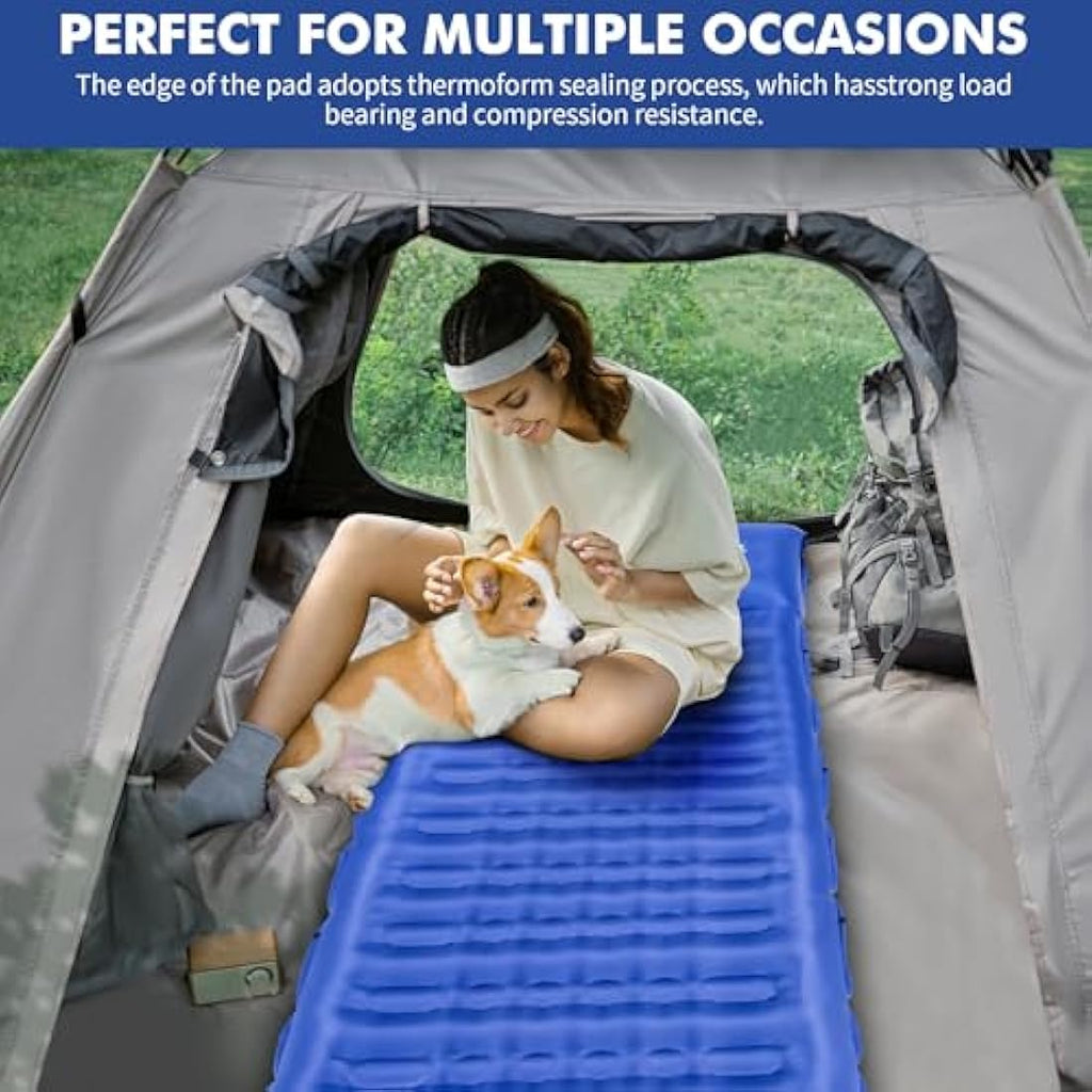 HiiPeak Inflatable Camping Sleeping Pad | 3.9 Inch Thick 40D Nylon Mat