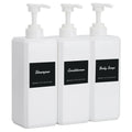 3-Piece 800ml Shampoo and Conditioner Bottles with Labels
