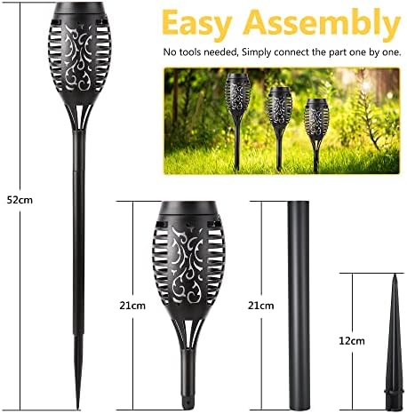 Jolof Store Solar Torch Lights – 16 Pack Waterproof Flickering Flame Decor