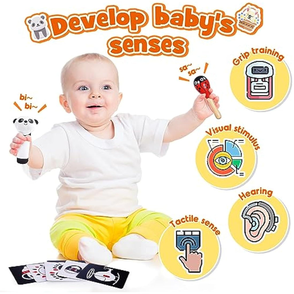 Black and White Sensory Toys – Montessori Baby Gift Set