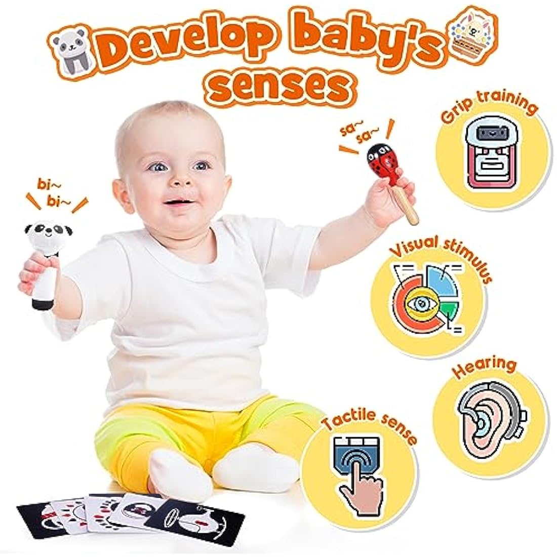 Black and White Sensory Toys – Montessori Baby Gift Set