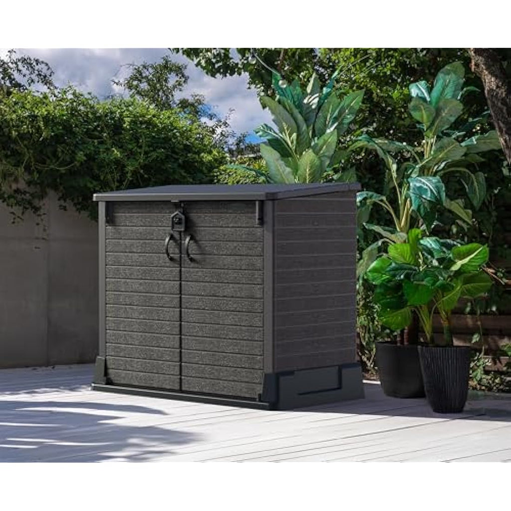 Duramax Cedargrain 850L Plastic Garden Storage Shed | Dark Brown