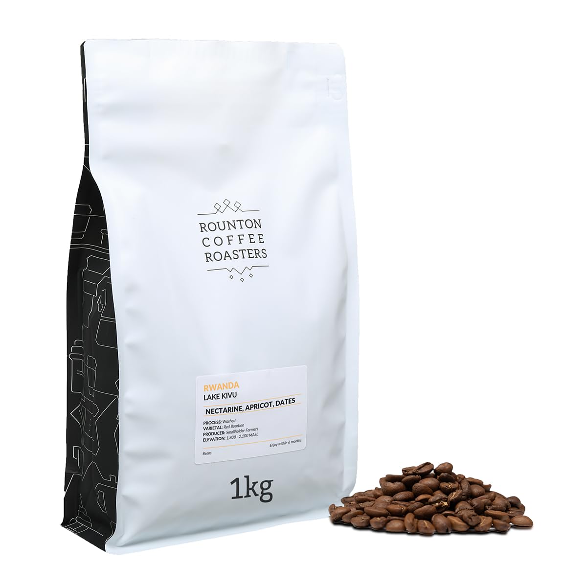 Rounton Coffee Lake Kivu 1kg - Medium Roast 100% Arabica Beans