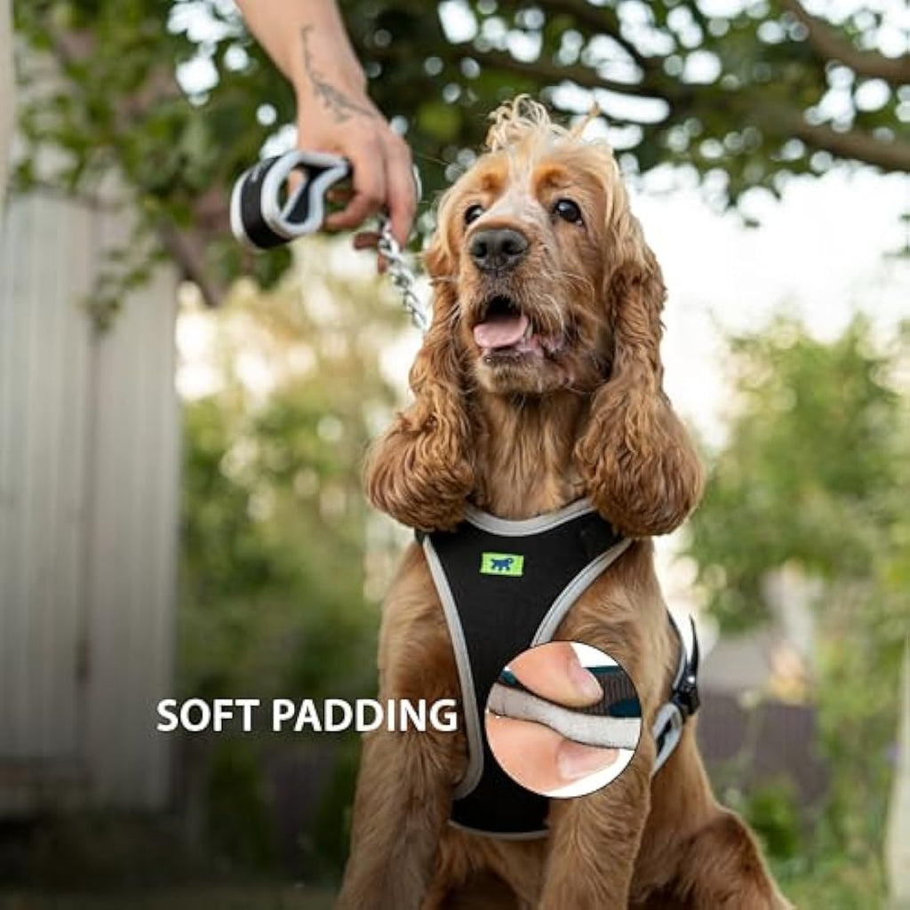 Ferplast Ergocomfort Dog Harness – Padded Nylon Adjustable Vest, Silver