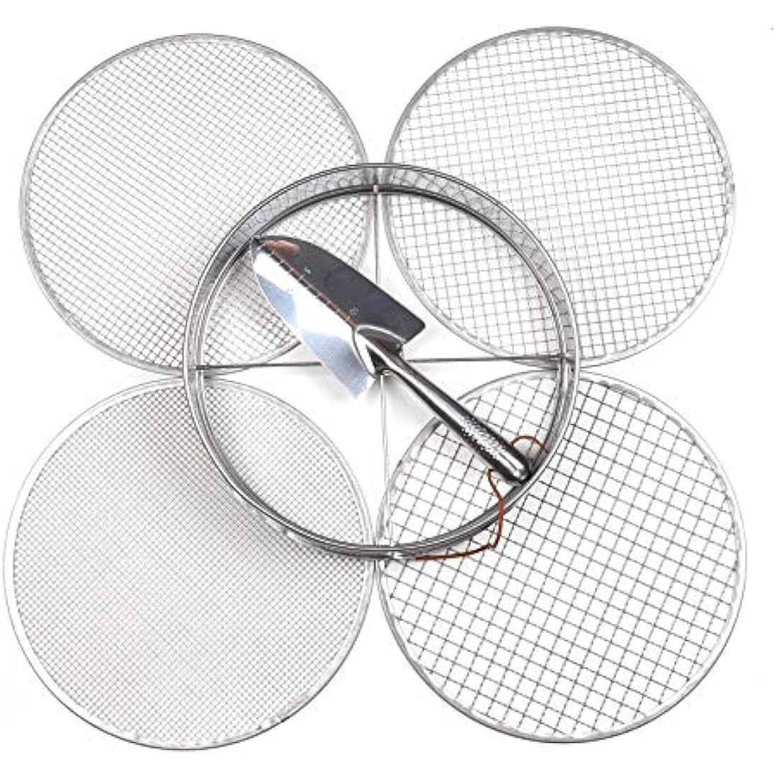 Practicool Stainless Steel Garden Sieve – 4 Mesh Sizes & Bonus Spade