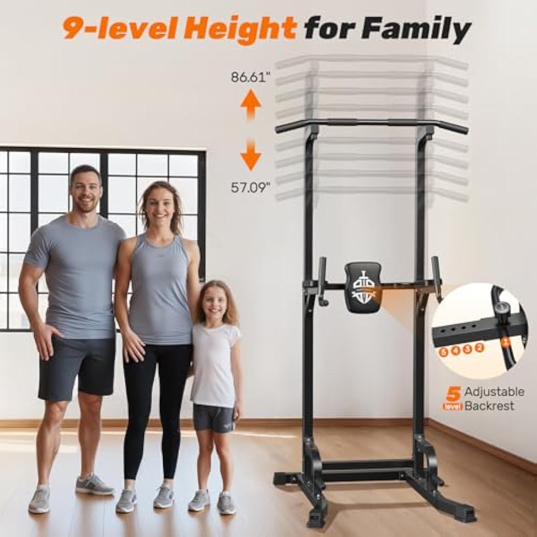 Sportsroyals Power Tower Dip Station – Multi-Function Pull Up Bar, 400lbs