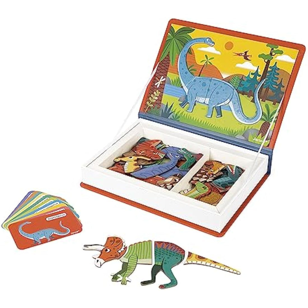 Janod Magneti'Book Dinosaurs - 50-Piece Magnetic Educational Game