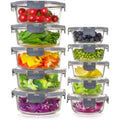 Igluu Glass Meal Prep Containers - 10 Pack Round Borosilicate Glass