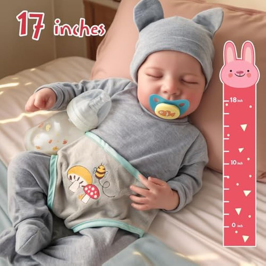 Babeside 17 Inch Reborn Baby Doll – Realistic Vinyl Sleeping Boy Doll