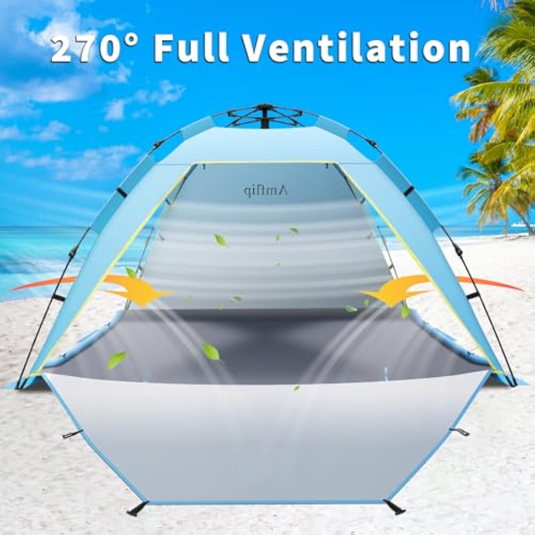 4-5 Person Instant Pop Up Beach Tent | Large Sun Shelter