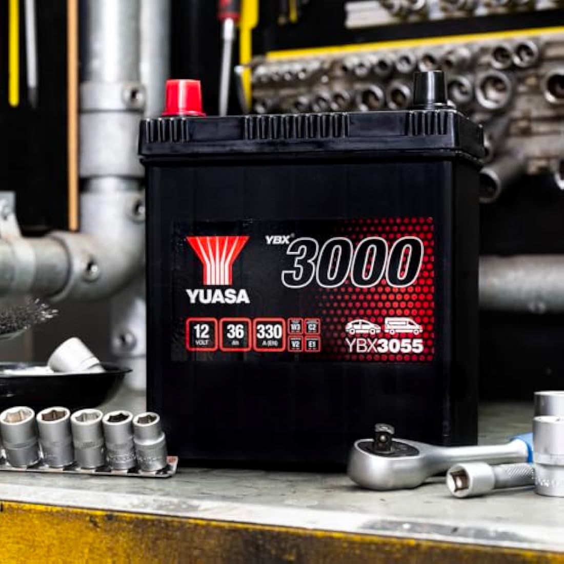 Yuasa YBX3055 12V 36Ah 330CCA Maintenance Free Car Battery