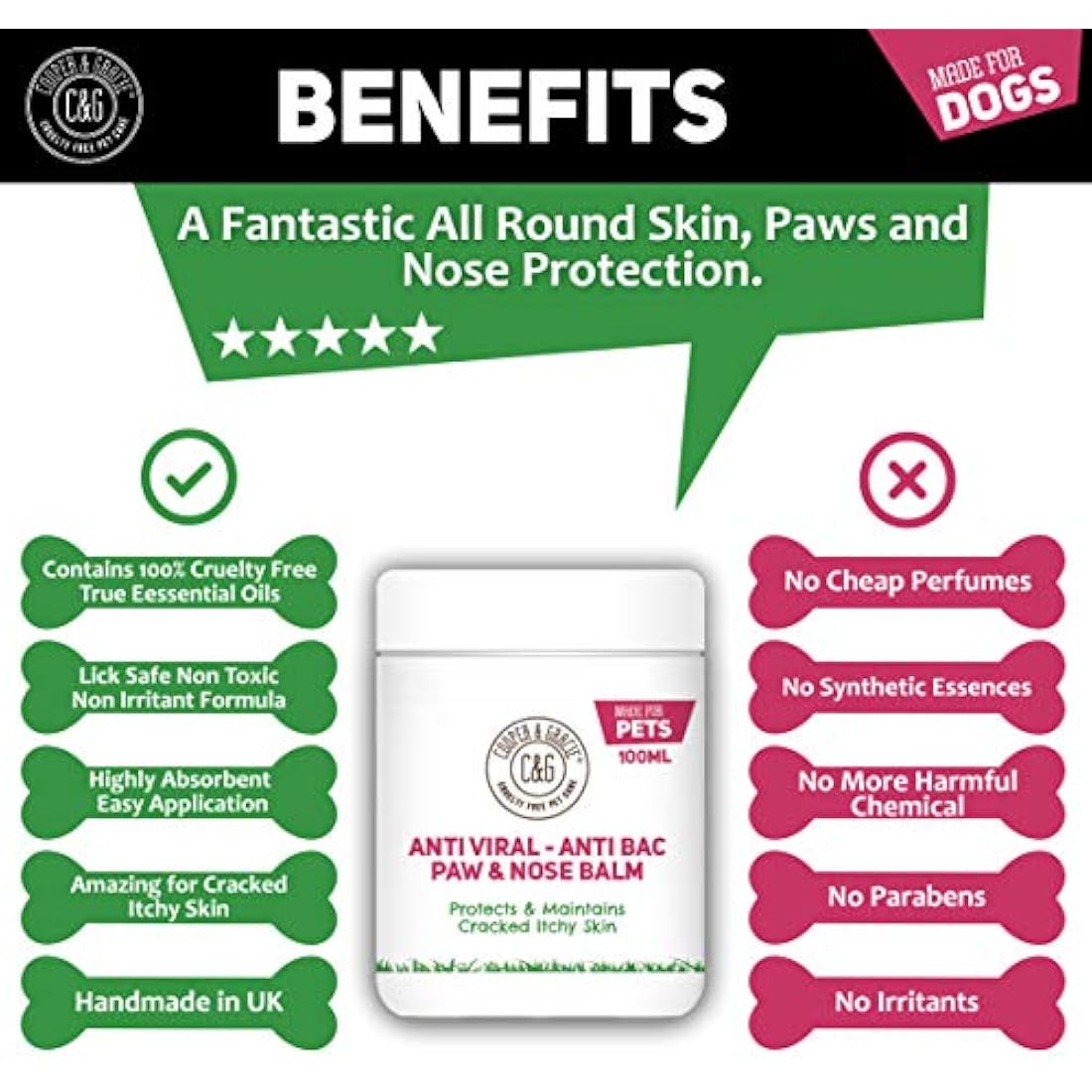 Dog Paw and Nose Balm – Natural Soothing 100ml Formula