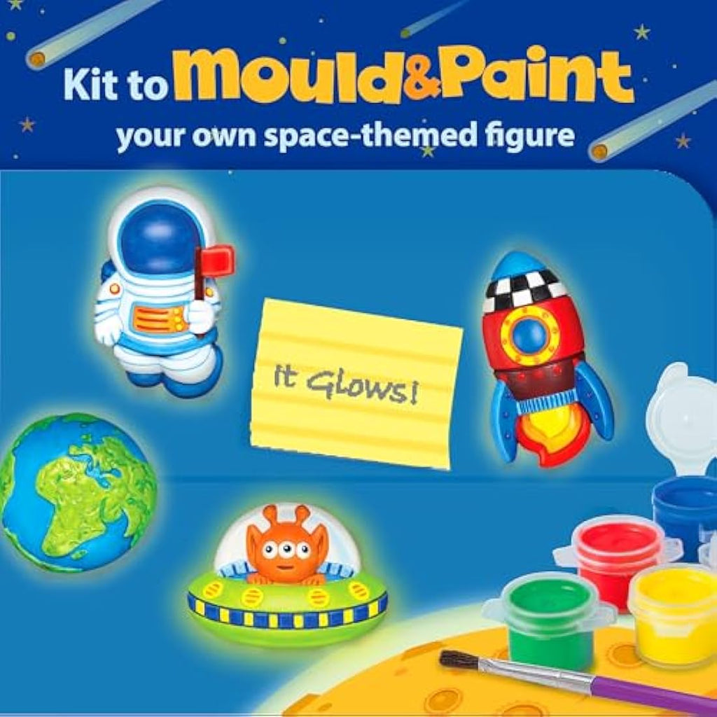 4M Mould and Paint Glow Space Kit – Creative Kids Science Craft Set