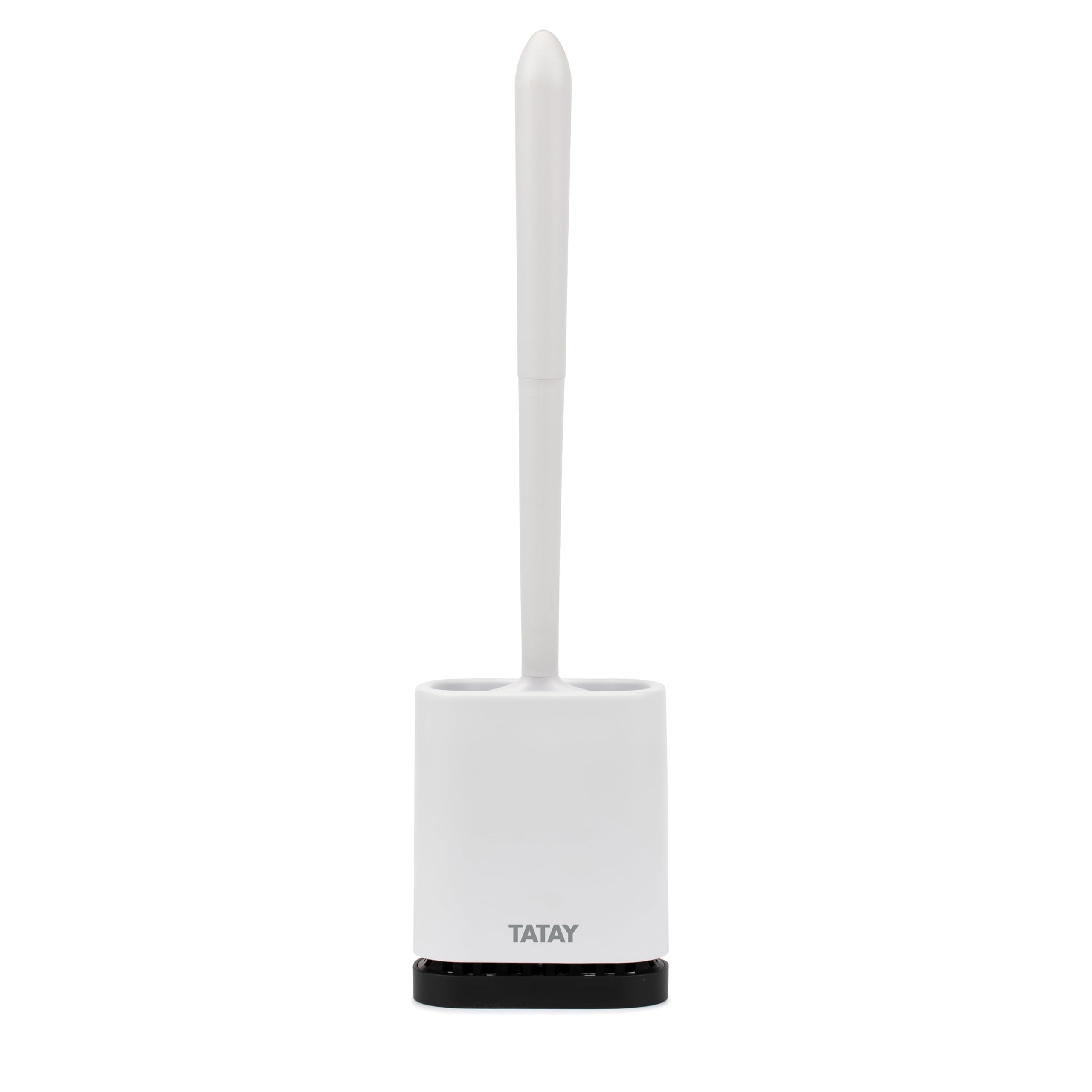 TATAY Silicone Toilet Brush – Wall Mounted TPE Head with NanoFix – White