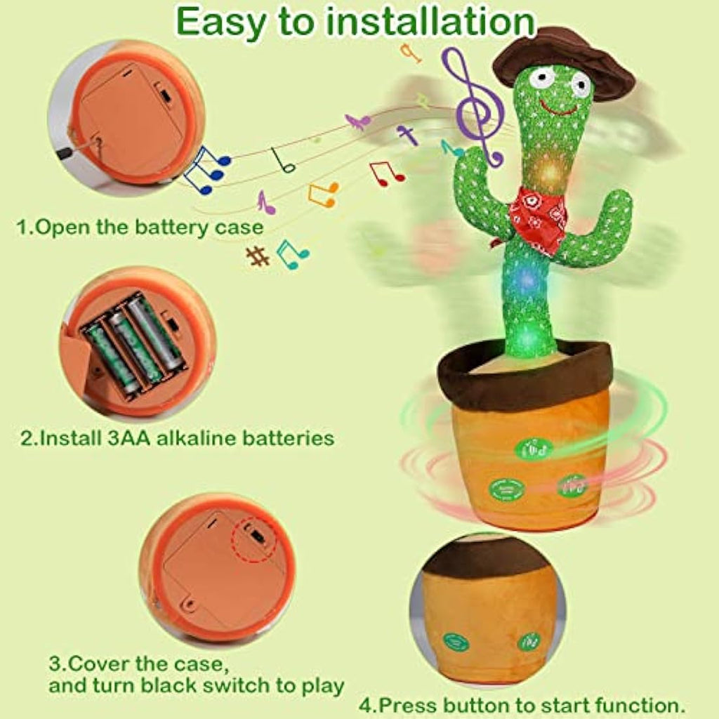 HICAS Dancing Talking Cactus Toy – 120 Songs & Voice Recorder Plush
