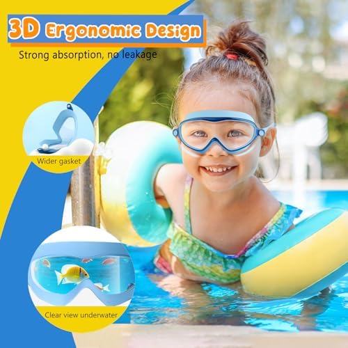 COOLOO Kids Swimming Goggles 2-Pack | Anti-Fog UV Protection for Ages 4-14