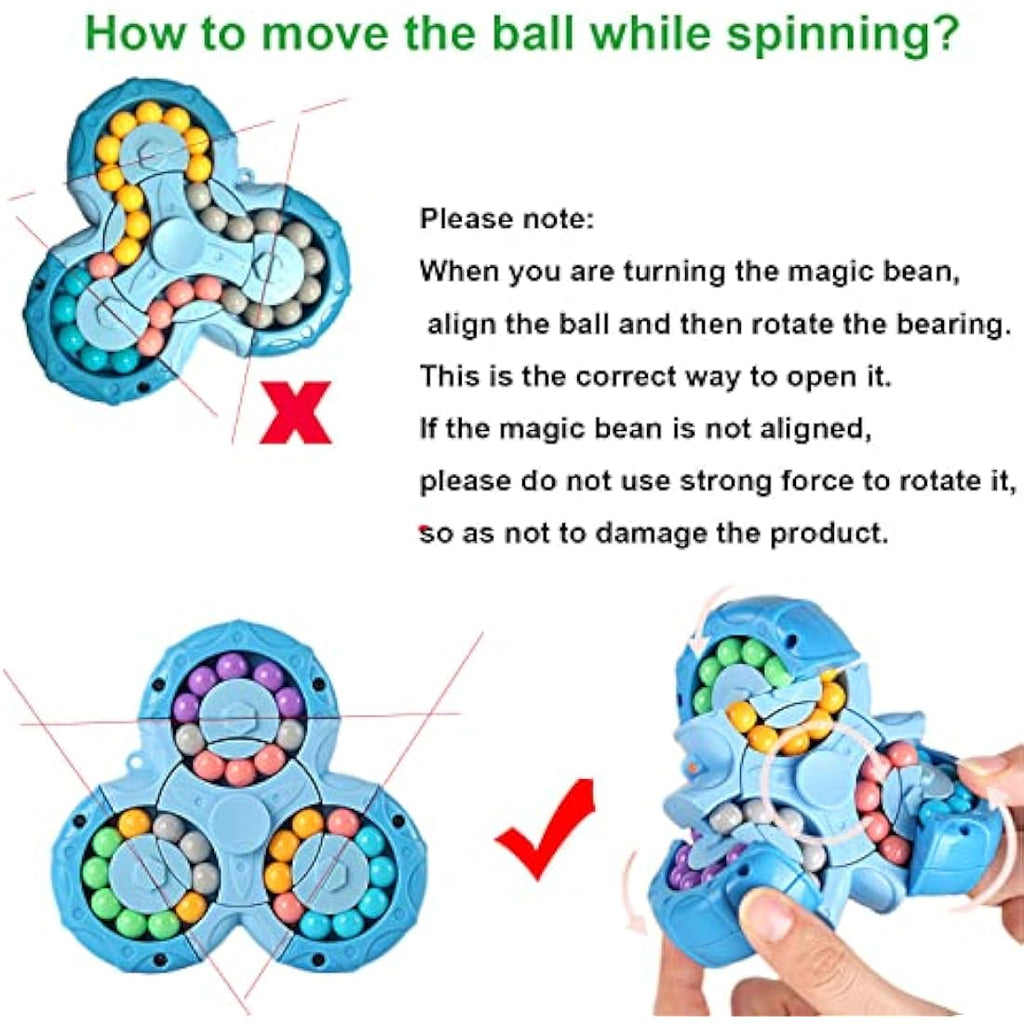 Magic Bean Rotating Cube Fidget Toy – 60 Bead Puzzle Spinner
