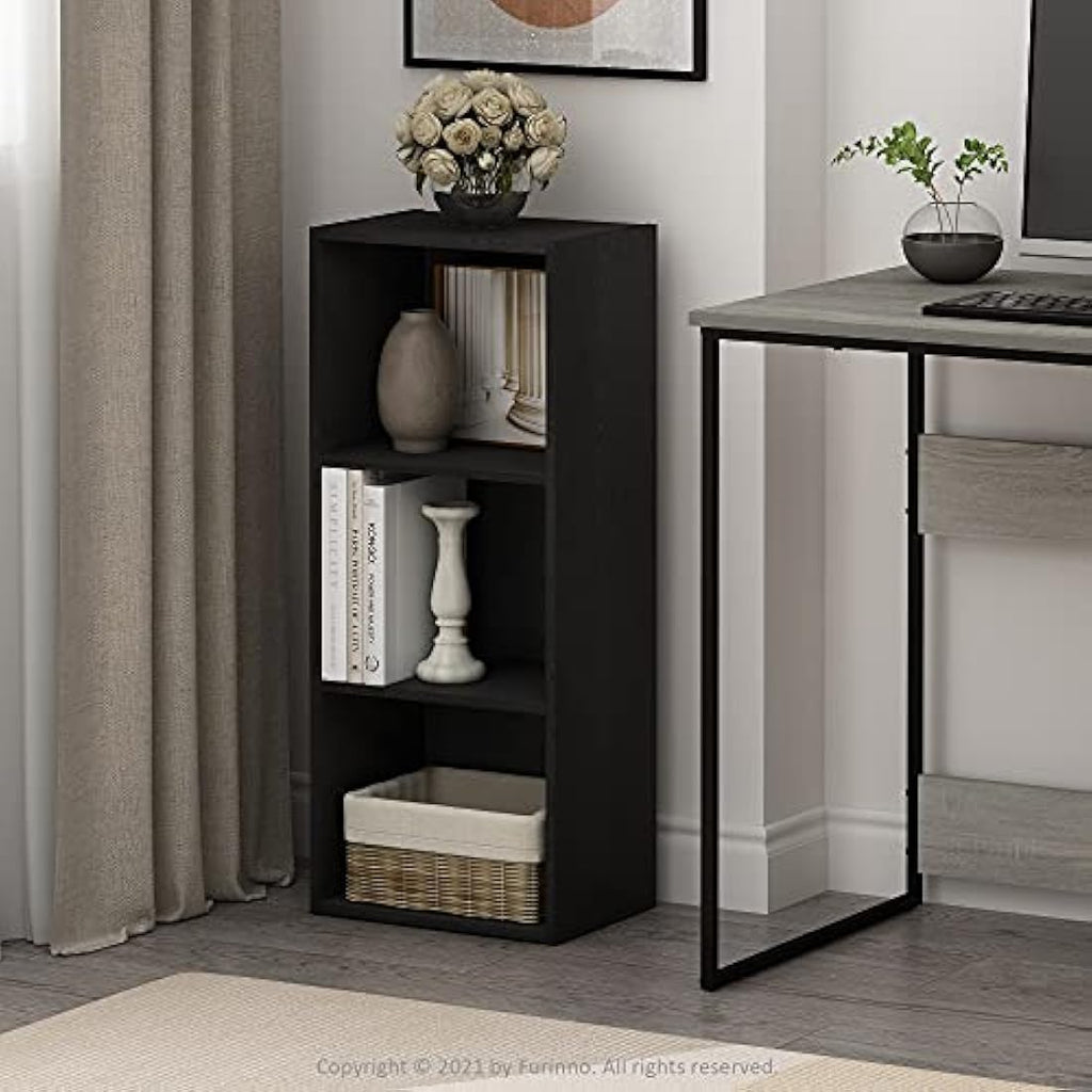 Furinno Luder 3-Tier Open Shelf Bookcase | Engineered Wood – Blackwood