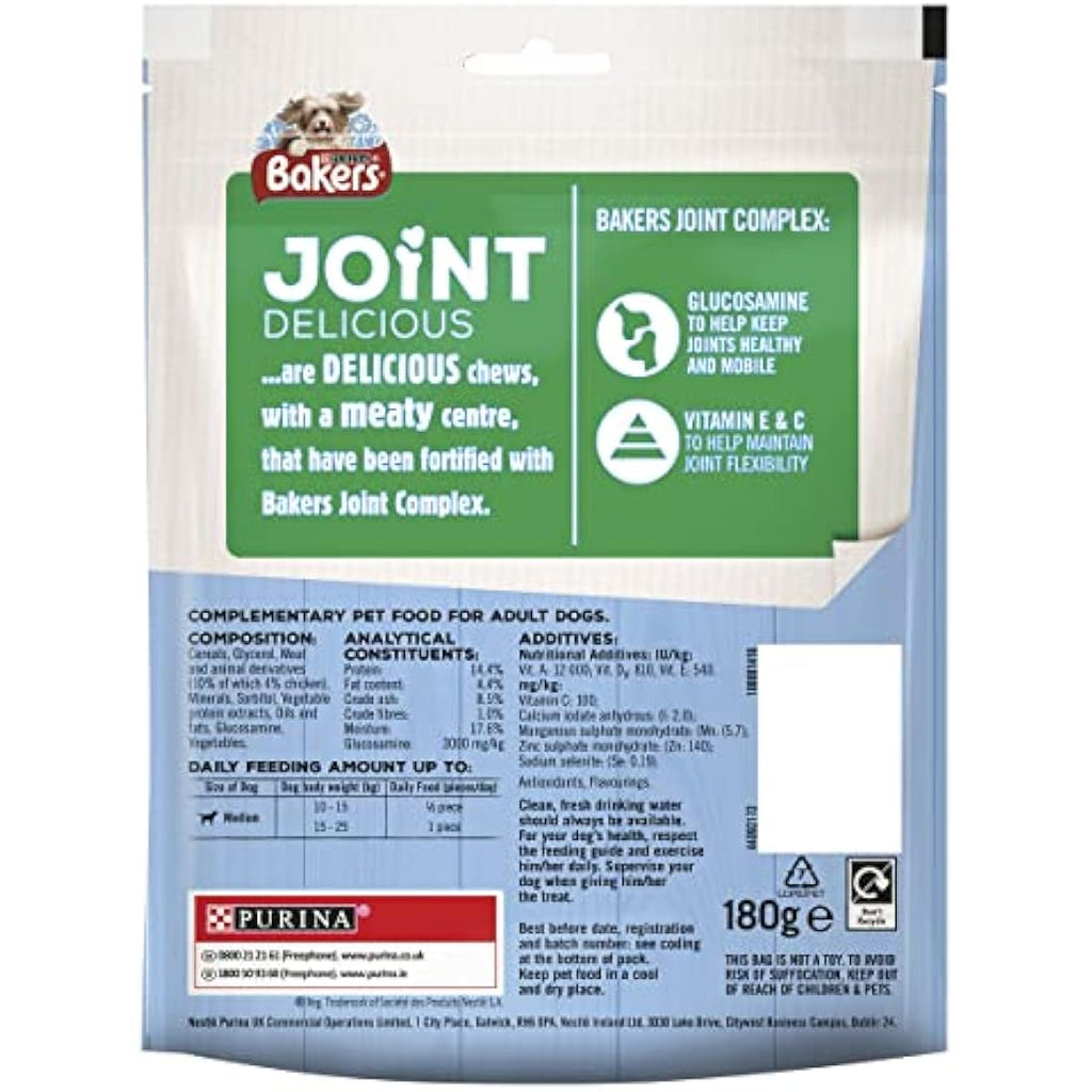 Bakers Joint Chicken Dog Chews for Medium Dogs (180g) – Pack of 6