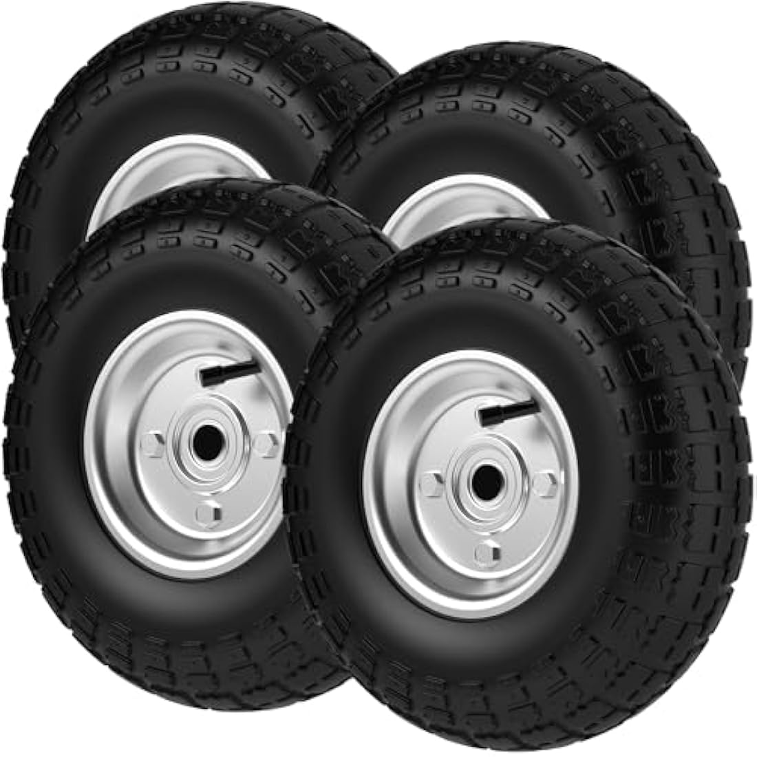 Wheelbarrow Wheels – 4 x 10" Puncture Proof Pneumatic Set
