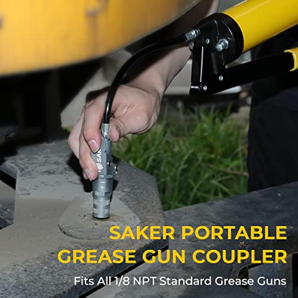 Saker Grease Gun Coupler – 14000 PSI Quick Release 1/8" NPT (2 PCS)