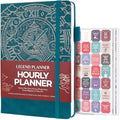Legend Planner Hourly Schedule – Undated A5 Daily Organizer, Dark Teal