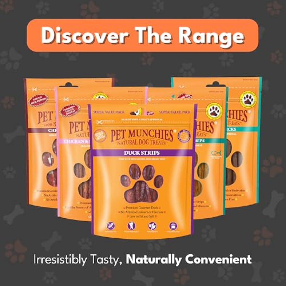 Pet Munchies Duck Strips Dog Treats – Natural Grain Free Value Pack 320g