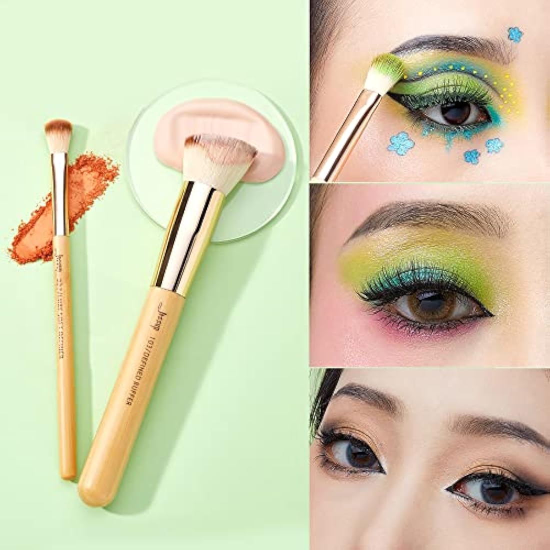 Jessup 20pcs Professional Bamboo Makeup Brushes Set | Vegan & Cruelty-Free