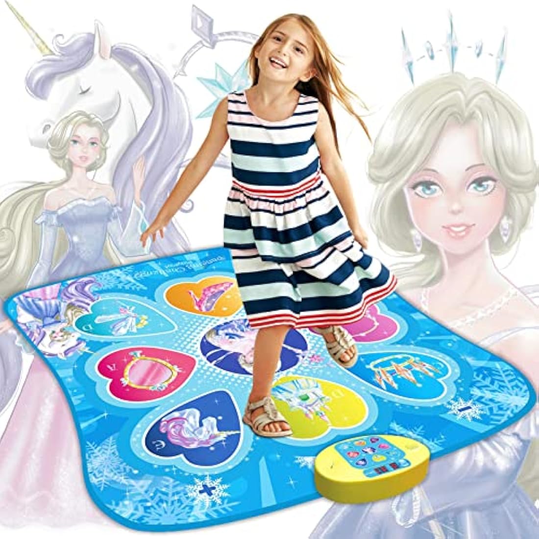 Sunlin Frozen Unicorn Dance Mat | 7 Game Modes Kids Toy for Girls Ages 3-12