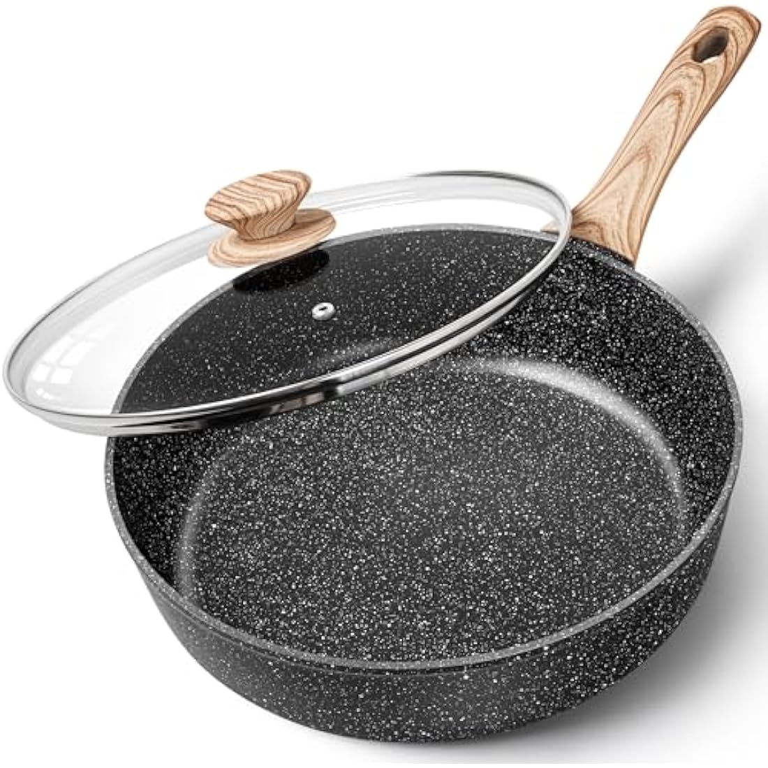 Michelangelo 28cm Non-Stick Deep Frying Pan with Lid | Induction Saute Pan