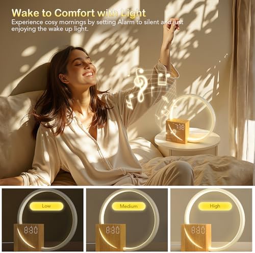 Blonbar Bedside Lamp | Wake-Up Light with USB Charging & 10 Sleep Sounds