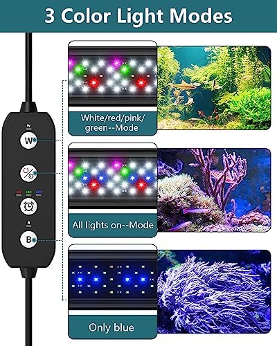 SEAOURA Full Spectrum LED Aquarium Light with Timer for 118-137cm Tanks