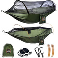 AnorTrek Double Camping Hammock with Mosquito Net & Rain Fly – Green