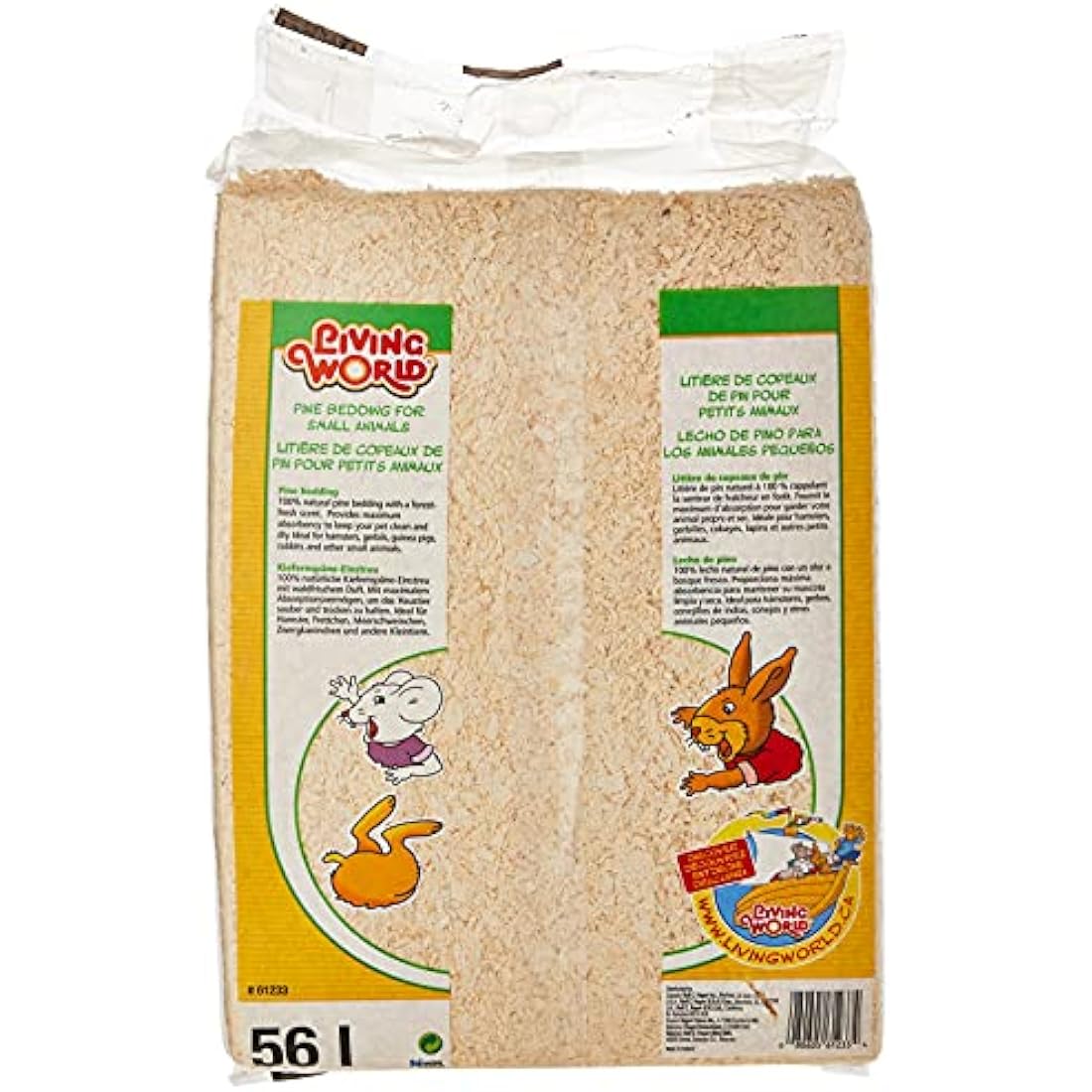 Living World Pine Shavings – 100% Natural Odor Control Bedding, 56 L