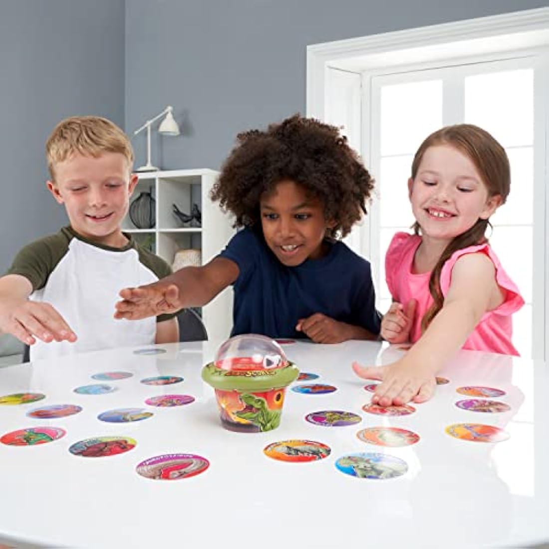 Pop-A-Tops Dinosaur Card Game – Portable Educational Toy