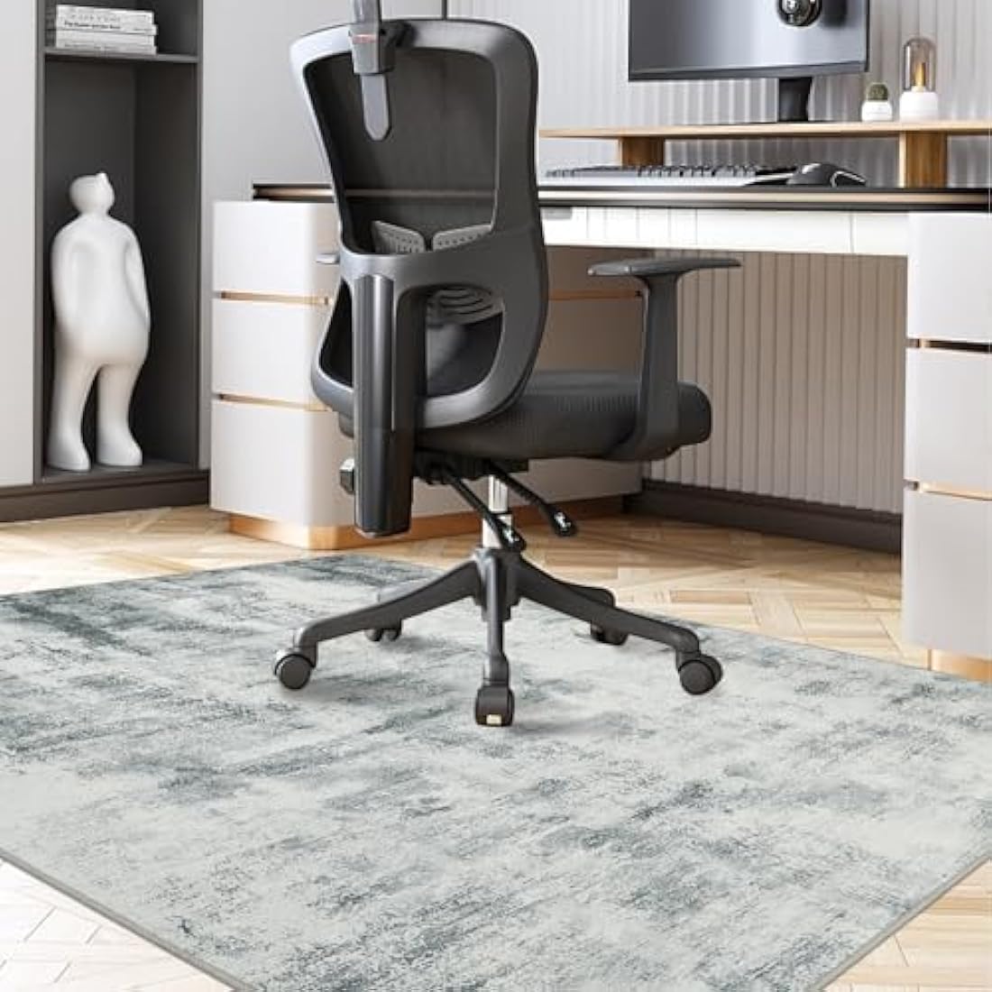 Office Chair Mat for Hardwood Floor | 120x150cm Grey Rubber