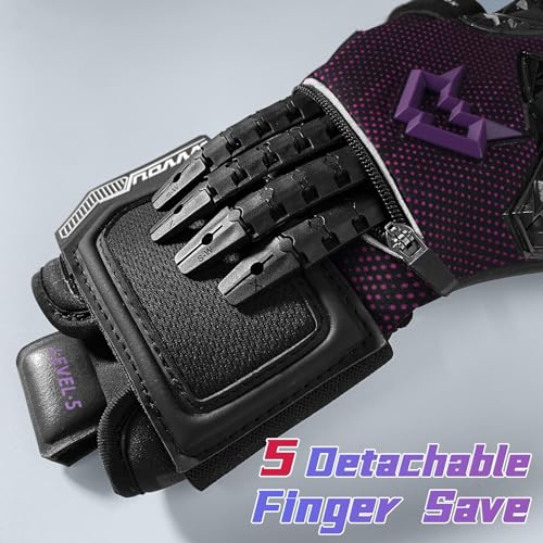WVVOU Football Goalkeeper Gloves | 4mm Latex Palm with Fingersave